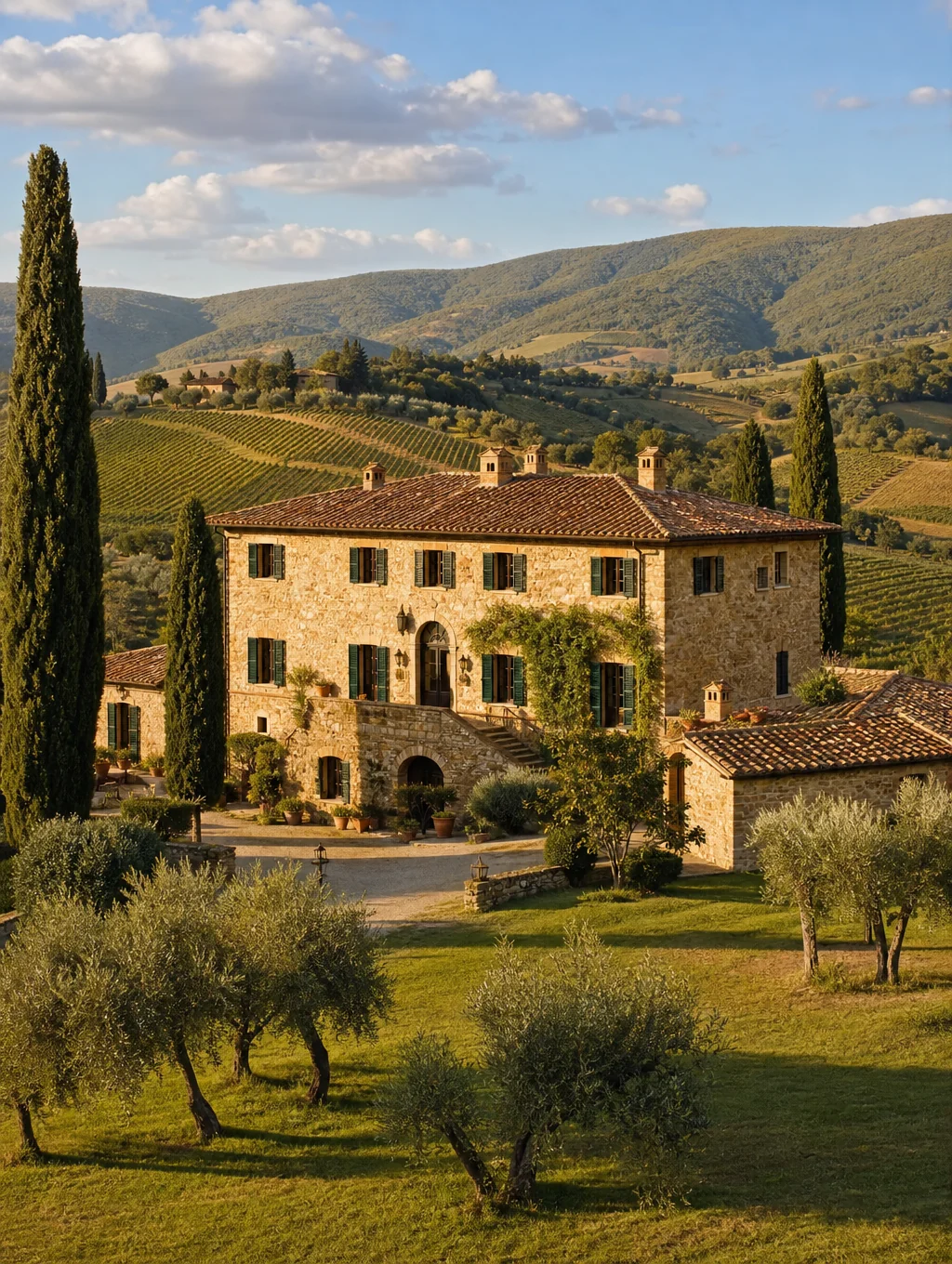 Storica tenuta toscana con architettura in pietra e parco privato